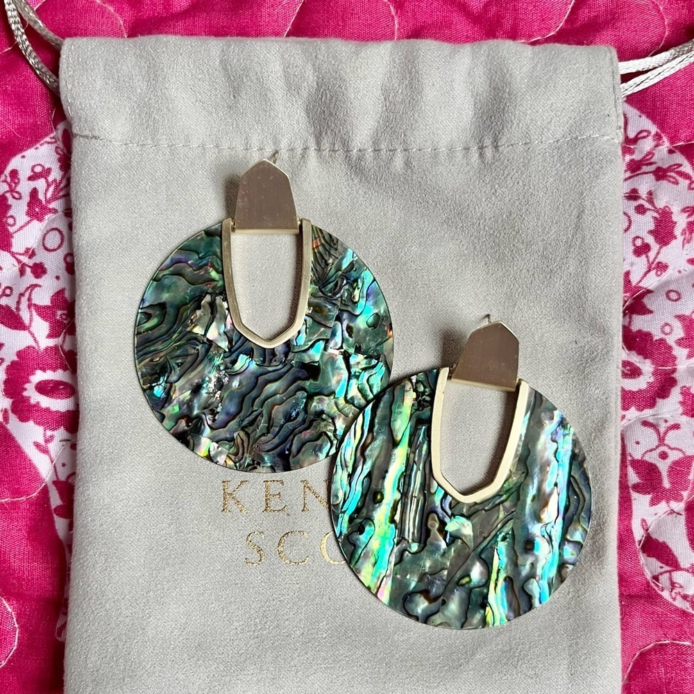 Kendra Scott Diane Gold Statement Stone Earrings - Picture 4 of 7